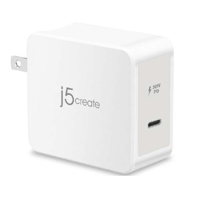 J5 CREATE JUP1230F 30W PD USB-C Mobile Charger Power Delivery