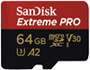 SanDisk Extreme Pro microSD Card 64GB V30 U3 A2 UHS-I (Up To 170MB/s Read, Up To 90MB/s Write) SDSQXCY-064G-GN6MA / SDSQXCZ / SDSQXCY