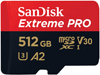 SanDisk Extreme Pro microSD Card 512GB V30 U3 A2 UHS-I  (Up To 170MB/s Read, Up To 90MB/s Write) SDSQXCZ-512G-GN6MA / SDSQXCZ / SDSQXCY
