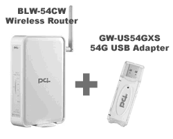 Planex BLW-54CW 54G Router w/GW-US54GXS 54G USB Adapter