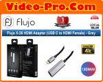 Flujo X-26 HDMI Adapter (USB C to HDMI Female) - Grey