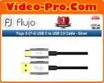Flujo X-27-S USB C to USB 2.0 Cable - Silver