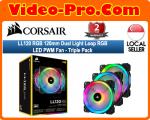 Corsair LL Series LL120 RGB 120mm Dual Light Loop RGB LED PWM Fan 3 Fan Pack with Lighting Node Pro CO-9050072-WW