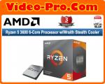 AMD Ryzen 5 3600 6-Core 3.6 GHz (4.2 GHz Turbo) Socket AM4 Processor w/Wraith Stealth Cooler 100-100000031BOX