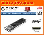 Orico TCM2-C3 Black Aluminium M.2 Transparent 10Gbps SSD Enclosure for M.2 NVMe SSD to USB 3.1 Gen2 Type-C