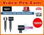 Dyson Supersonic Hair Dryer / 3 speed settings / 4 heat settings / 1600W / Negative ions / Help reduce static (Black/Nickel)