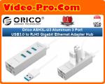 Orico ASH3L-U3 Aluminum 3 Port USB3.0 to RJ45 Gigabit Ethernet Adapter Hub for Windows XP / 7 / 8 / Linux / Mac OS