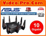 Asus ROG Rapture GT-AX11000 Tri-Band 10 Gigabit WiFi Router , Aiprotection Lifetime Security by Trend Micro, Aimesh Compatible for Mesh WIFI System, Next-Gen Wifi 6, Wireless 802.11Ax, 8 X Gigabit Port