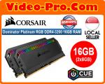 Corsair Dominator Platinum RGB DDR4-3200 16GB (2x8GB) 288-Pin PC4-25600 Desktop Memory Kit CMT16GX4M2C3200C16