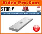 Stor 1TB Portable USB 3.0 Silver External SSD ST00100SLV
