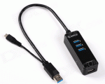 Orico H4019-U3-BK 4-Port Portable USB 3.0 HUB with OTG Function