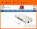 J5 Create JCA374 USB Type-C Multi-Adapter HDMI / Gigabit Ethernet / 2 x USB3.0 Hub 1 Year Local Warranty