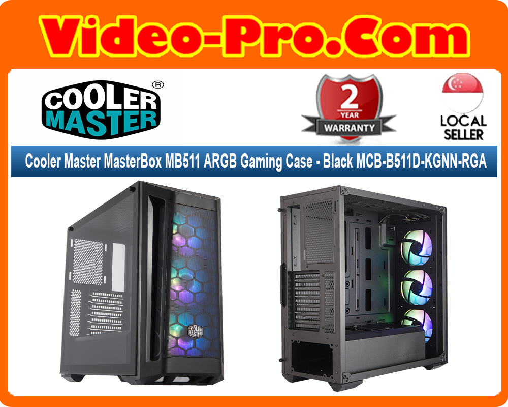 Cooler Master MasterBox MB511 aRGB Gaming Case - Black MCB-B511D-KGNN-RGA