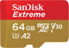 SanDisk Extreme microSD 64GB V30 U3 A2 UHS-I Card Up To 160MB/s, Write Up To 60MB/s SDSQXA2-064G-GN6MN