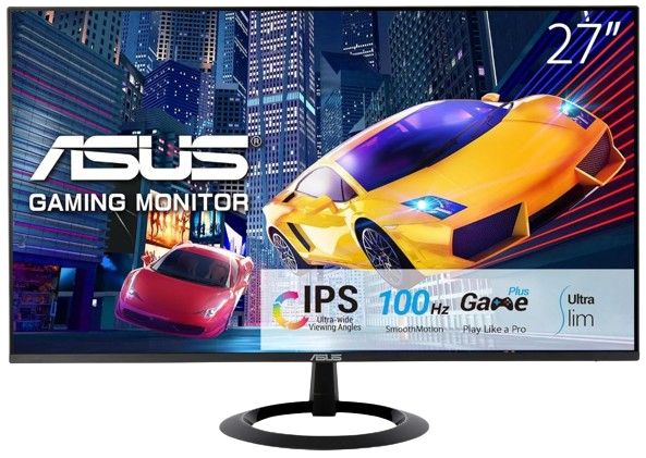 Asus VZ27EHF 27inch Ultra Slim Full HD (1920 x 1080) IPS Gaming Monitor 100Hz, 1ms MPRT, Extreme Low Motion Blur, FreeSync
