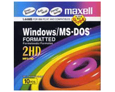 Maxell 3.5inh MF2-HD 1.44MB Diskette (10pcs)