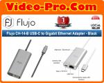Flujo CH-14B USB-C to Gigabit Ethernet Adapter 1 x Power Delivery, 1 x Gigabit Ethernet Port - Black