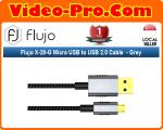 Flujo X-28-G Micro USB to USB 2.0 Cable  - Grey