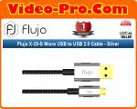 Flujo X-28-S Micro USB to USB 2.0 Cable  - Silver