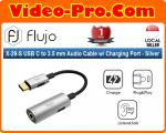 Flujo X-29-S USB C to 3.5 mm Audio Cable with Charging Port - Silver