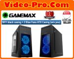 GameMax 5911 black casing + 2 Blue Fans ATX Casing (w/o psu)