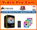 Corsair LL Series LL120 RGB 120mm Dual Light Loop RGB LED PWM Fan 3 Fan Pack with Lighting Node Pro CO-9050092-WW