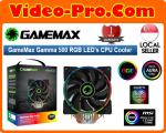 GameMax Gamma 500 CPU Cooler, RGB LEDs, 5 Heatpipes, 1 x 120mm RGB Fan, RGB Mystic Light Sync, Compatible for AMD and Intel Platforms | Black/Silver