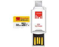 Strontium 32GB Nitro 466x MicroSD with OTG  Card Reader for Smartphones / Tablets with Strontium Lifetime Warranty and 1 Year Warranty on OTG Card Reader