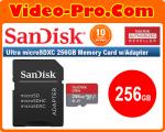 SanDisk Ultra microSDXC 256GB A1 UHS-I/U1 Class 10 Memory Card with Adapter, Speed Up to 100MB/s (SDSQUAR-256G-GN6MA)