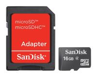 SanDisk microSDHC 16GB Class 4 w/Adapter SDSDQM-016G-B35A