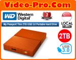 WD My Passport Thin 2TB Orange Portable Hard Drive USB 3.0  (13.7mm) WDBS4B0020BOR
