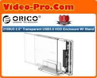 Orico 2159U3-CR 2.5Inch Transparent USB3.0 Hard Drive Enclosure with Stand