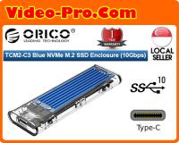 Orico TCM2-MC3 Blue Aluminium M.2 Dual Protocol NVMe / SATA SSD Enclosure 10Gbps Type-C