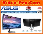 Asus MX34VQ Designo Curved 34Inch Monitor UQHD 100Hz DP HDMI Eye Care Monitor with Adaptive-Sync