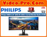 Philips 346B1C 34Inch QHD 2K USB-C Curved Monitor Built-in KVM