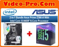 2-in-1 Bundle Asus Prime Z390-A Motherboard Bundle With Intel Core i5-9400F 6-Core Processor