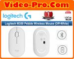 Logitech Pebble M350 Off-White Multiple Connections Silent Wireless Mouse (Bluetooth + USB Receiver)