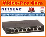 Netgear GS308P 8-Port Gigabit Ethernet Switch with 4-Port PoE