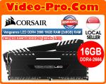 Corsair Vengeance LED DDR4-2666 16GB (2x8GB) White LED Memory Module CMU16GX4M2A2666C16