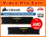 Corsair Vengeance LPX DDR4-2666 16GB (2 x 8GB) (PC4-21300) C16 1.2V for AMD Ryzen and Intel 200 - Black CMK16GX4M2Z2666C16