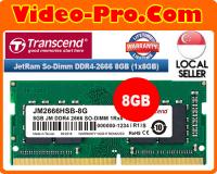 Transcend JetRam So-Dimm Note Book RAM DDR4-3200 8GB PC4-25600 260-Pin CL22 1.2v Memory Module JM3200HSB-8G