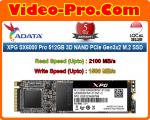 A-Data XPG SX6000 Pro 512GB PCIe Gen3x4 NVMe M.2 SSD