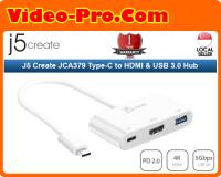 J5 Create JCA379EC Blue Eco-Friendly Type-C to HDMI and USB 3.0 Hub with Power Delivery Passthrough 100W 3.0 2 Year Local Warranty